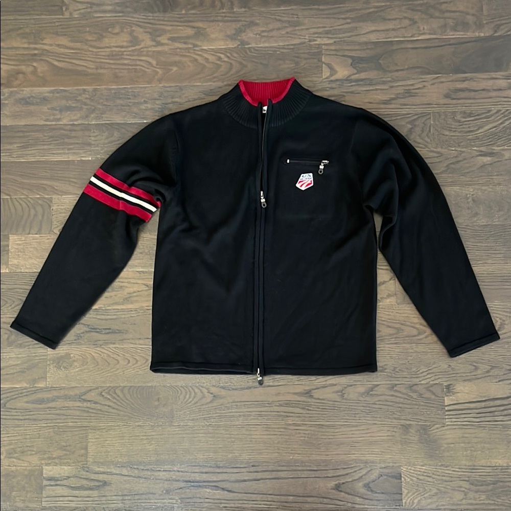 US Ski Team Vintage Full Zip Wool Sweater